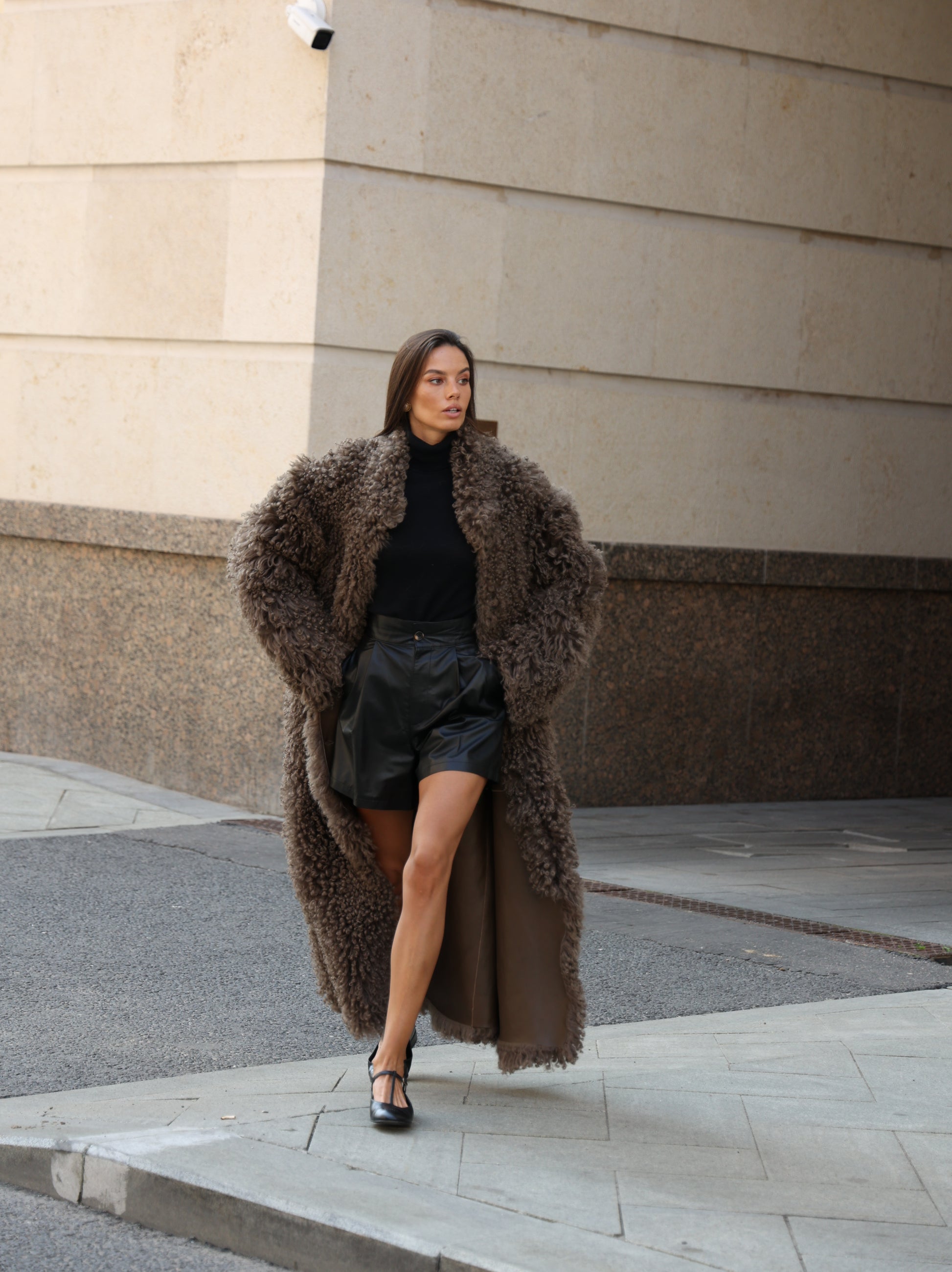 Tigrado Double-Face Shearling Maxi Coat