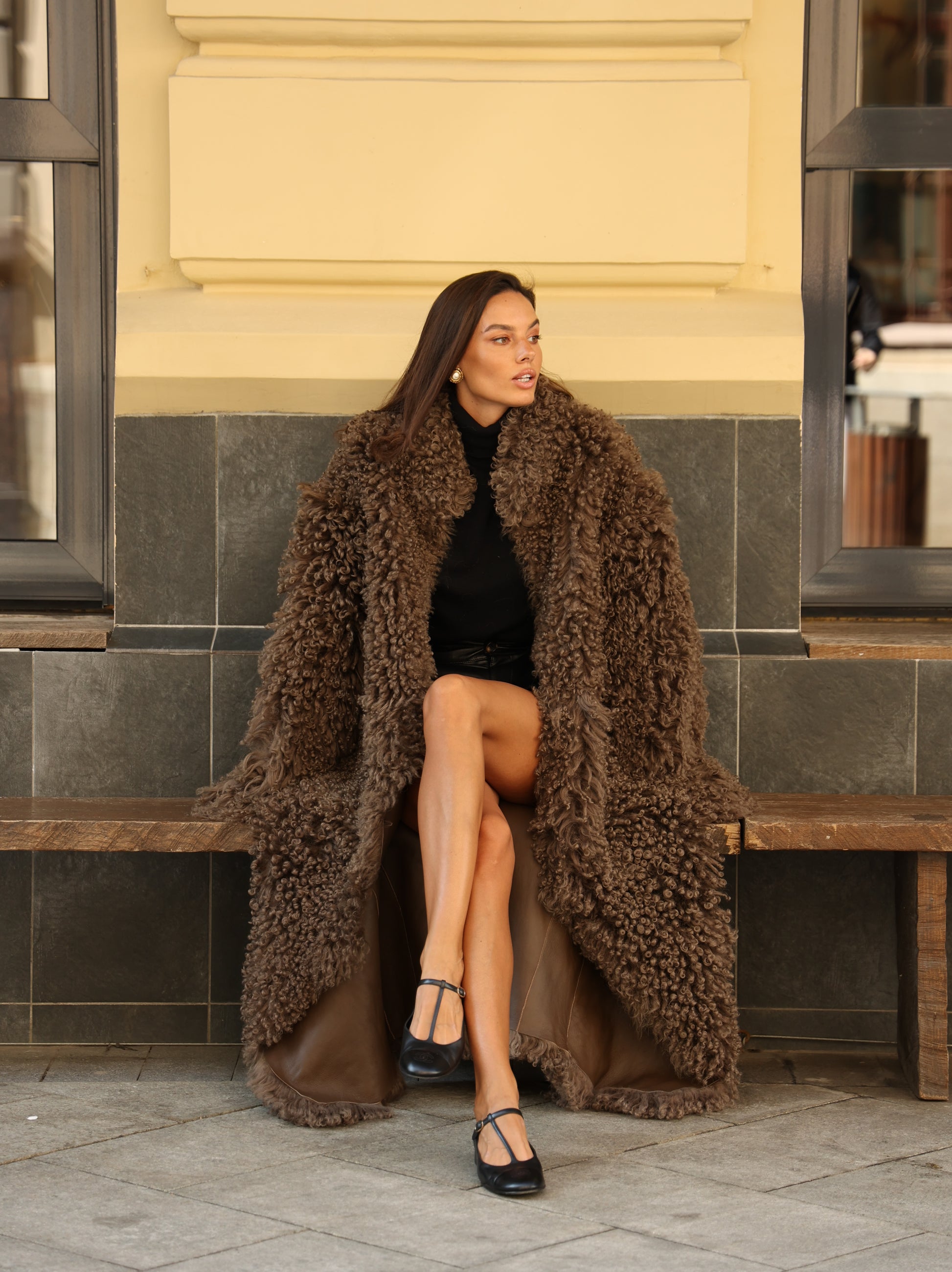 Tigrado Double-Face Shearling Maxi Coat